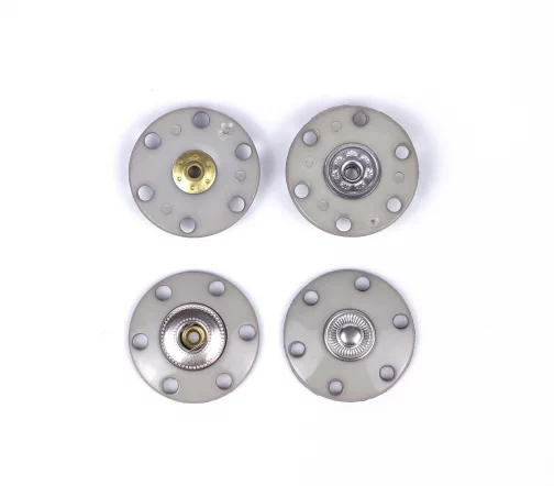 Кнопка пришивная Union Knopf, металл/пластик, цвет светло-серый, 25 мм, 19630-25-74