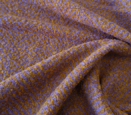 Букле в елочку, цвет сиреневый/горчичный, 01280