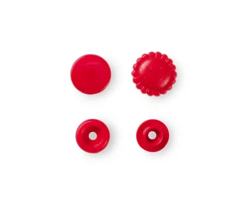 393438 Кнопки Color Snaps цветок, пластик, 13,6мм, цв. красный, 21шт, Prym