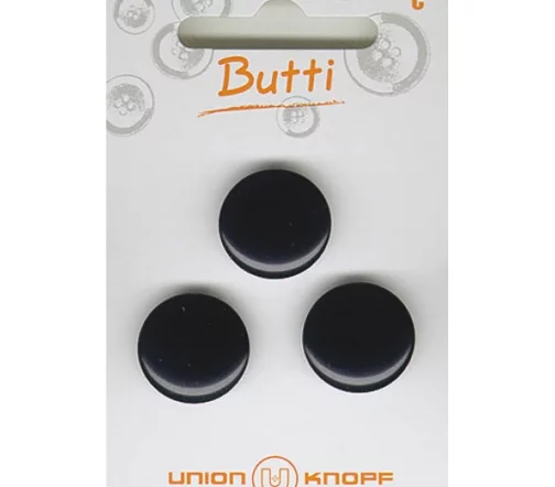 Пуговицы, Union Knopf, на ножке, пластик, цвет черный, 18 мм, 3 шт., 79071