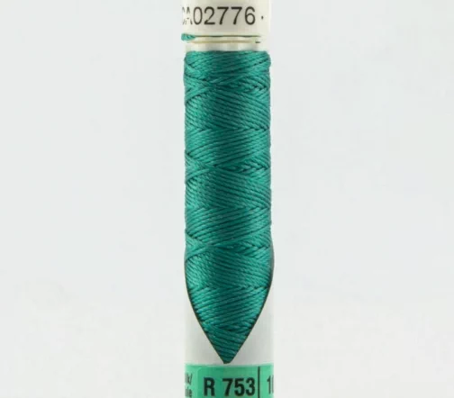 Нить Silk R 753 для фасонных швов, 10м, 100% шелк, цвет 925 изумрудный, Gutermann 703184