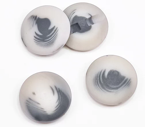 Пуговица DILL, на ножке, пластик, цвет светло-серый/серый, 30 мм