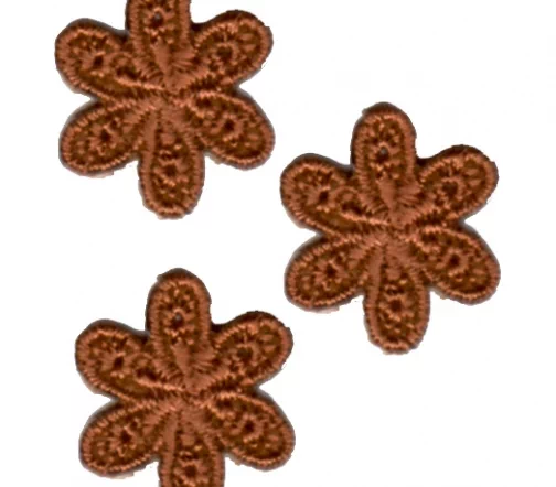 Термоаппликации HKM "Цветочки", цвет коричневый, 2 см, 3 шт, арт. 33555