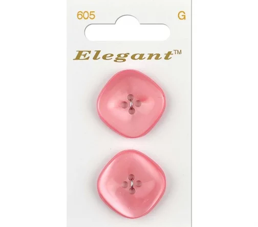 Пуговицы, Elegant, арт. 605 G, 4 отв., 25 мм, пластик, 2 шт.