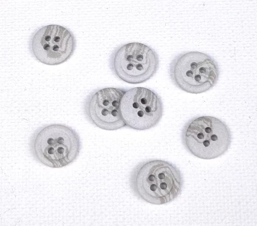 Пуговица Gafforelli, 4 отв., 11,5 мм, натуральная, цвет серый