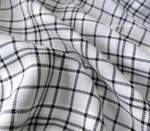Костюмная ткань в клетку, цвет серый/белый, 1072005-4