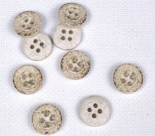 Пуговица Gafforelli, 4 отв., 11,5 мм, дерево, цвет бежевый