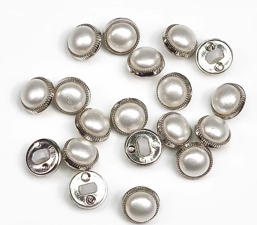 Пуговица Sandra "Жемчужина", на ножке, 10 мм, пластик, серебро