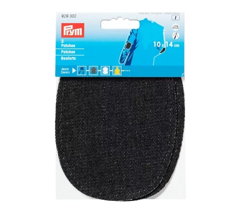 929302 Заплатки термоклеевые джинсовые 10*14см, 2шт, черный цв. Prym