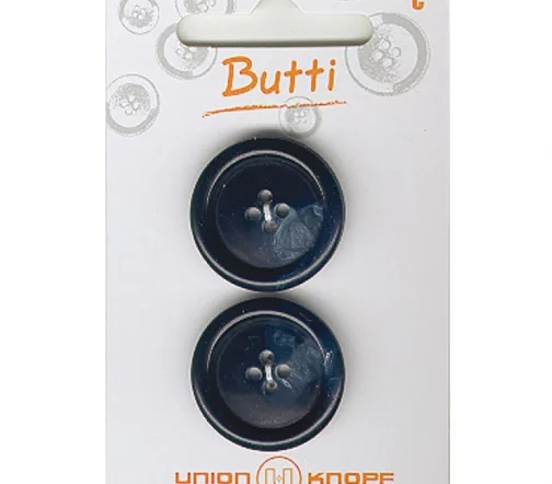 Пуговицы, Union Knopf, 4 отв., пластик, цв. темно-синий, 25 мм, 2 шт., 79025