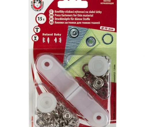 Кнопки Koh-i-Noor рубашечные "Baby", металл, цвет 977 бордовый, 10 мм, 15 шт, 20110131