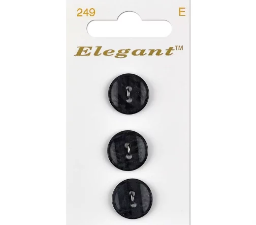 Пуговицы, Elegant, арт. 249 D, 2 отв., 16 мм, пластик, 3 шт.