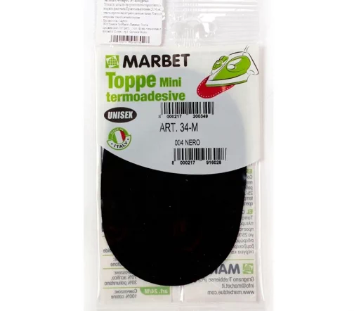 Термозаплатка мини экозамша, 13 х 8,5 см, арт. 34-М/004, черный
