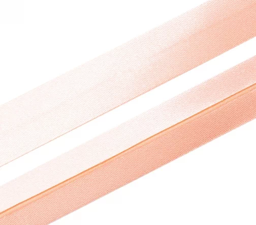Косая бейка SAFISA атласная, 20 мм, п/э, цвет 007, персиковый