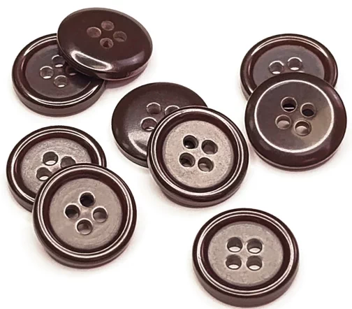 Пуговица DILL, 4 отв., пластик, цвет коричневый, 15 мм
