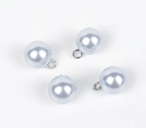 Пуговица, Union Knopf, на ножке, пластик/металл, цвет голубой, 12 мм