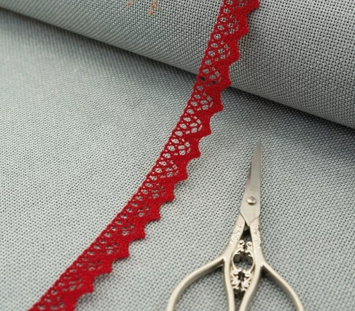 Кружево плетеное GOODMAN, ширина 12 мм, уп./5 м, цвет красный