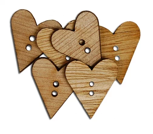 Пуговицы, Favorite Findings "Сердечки" 21*25 мм, 6 шт