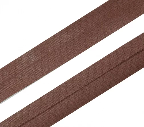 Косая бейка SAFISA, 20мм, хлопок, цвет 117, шоколад