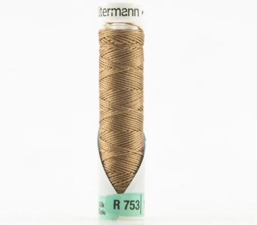 Нить Silk R 753 для фасонных швов, 10м, 100% шелк, цвет 139 бежево-розовый, Gutermann 703184