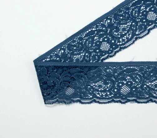 Кружево LAKIDAIN, ширина 34 мм, цвет темно-синий