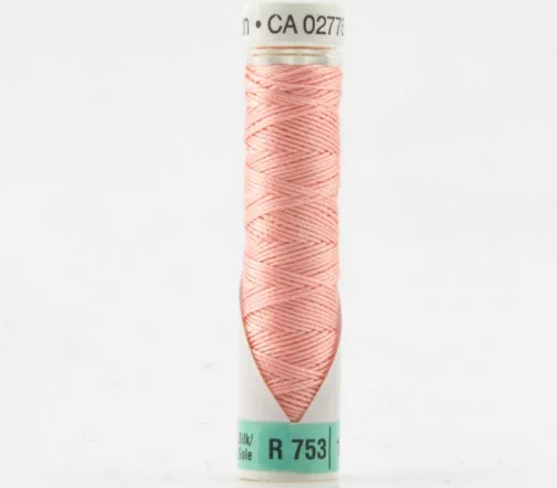 Нить Silk R 753 для фасонных швов, 10м, 100% шелк, цвет 043 бледно-розовый, Gutermann 703184