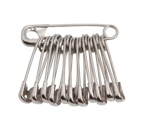 Булавки английские №000 (19 мм), металл, цвет никель, 144 шт., PONY 85411/07