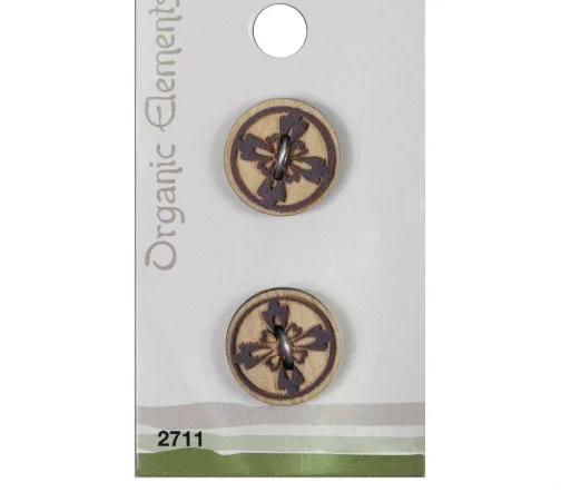 Пуговицы Organic Elements, 2 отв., 19 мм, дерево, 2 шт.