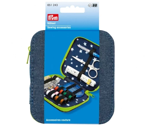 651243 Набор для шитья "дорожный" деним/зеленая молния, Prym