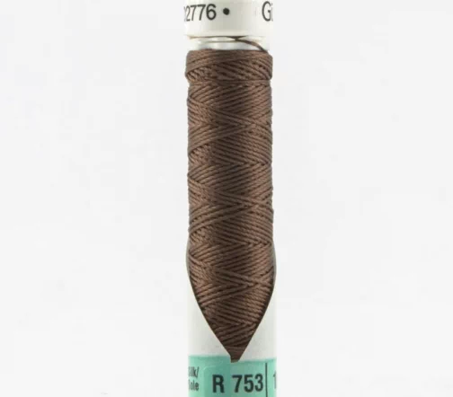 Нить Silk R 753 для фасонных швов, 10м, 100% шелк, цвет 423 корица, Gutermann 703184