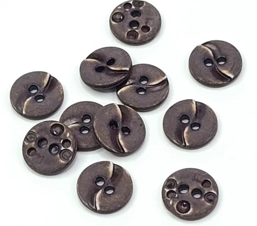 Пуговица DILL, 2 отв., пластик, цвет коричневый, 13 мм