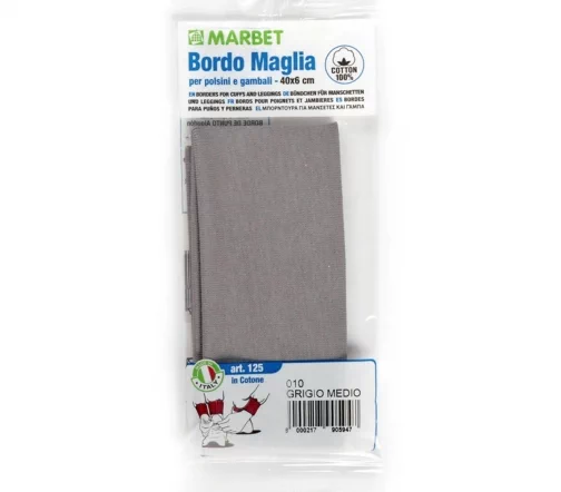 Кромка трикотаж, хлопок, маленькая, цвет серый, 125-010