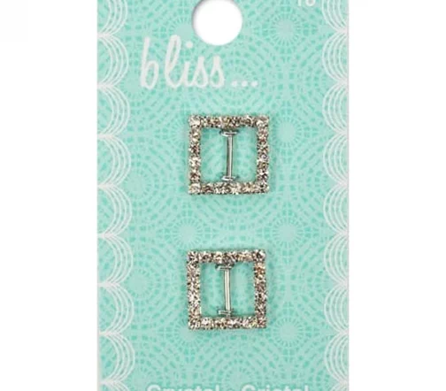Декоративный элемент, Bliss, 16 мм, металл/стразы, 2 шт., 34000018