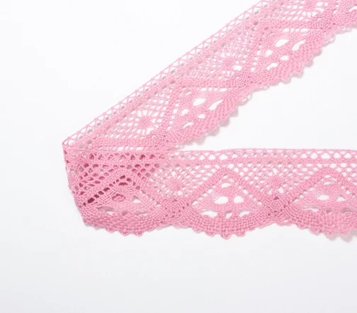 Мерсеризованное кружево IEMESA, ширина 39 мм, цвет розовый