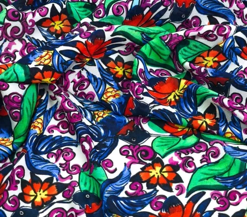 Вуаль "Синие птицы в цветах", 1062427