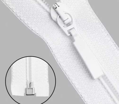 Молния ARTA "витая" разъем., 1 зам., Т6 - 85см (501 белый), 253-85-501