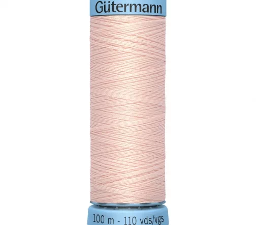 Нить Silk S303 для тонких швов, 100м, 100% шелк, цвет 658 розовая карамель, Gutermann 744590