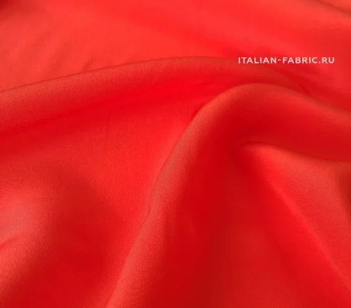 Крепдешин однотонный, цвет насыщенный красный, 00908-3