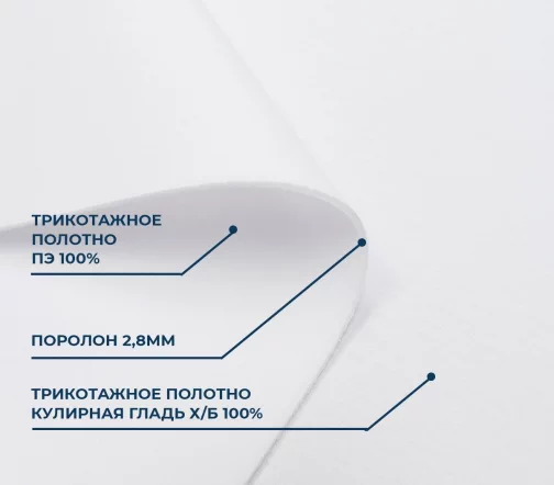 Бельевой поролон ламинированный, 100*150см, толщина 3мм, белый, B-301a-3