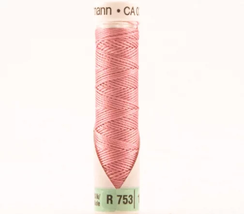 Нить Silk R 753 для фасонных швов, 10м, 100% шелк, цвет 659 св.персиково-розовый, Gutermann 703184
