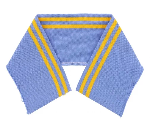 Воротник трикотажный в полоску, 8см*36см, арт. 3AR1193-4, васильковый/желтый