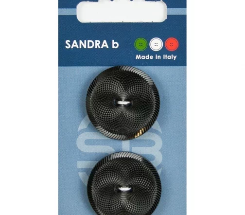 Пуговицы Sandra, 28 мм, 2 отв., пластик, 2 шт., черный, арт. CARD147