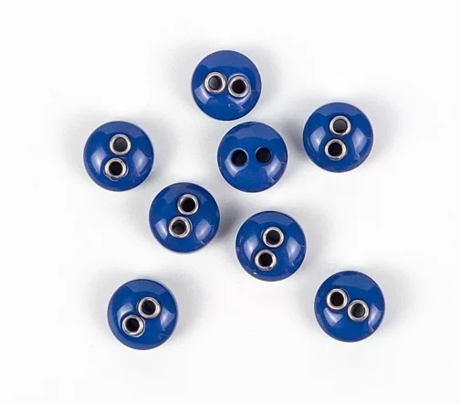 Пуговицы, Union Knopf, круглые, выпуклые, 2 отверстия, пластик, цвет синий, 11 мм