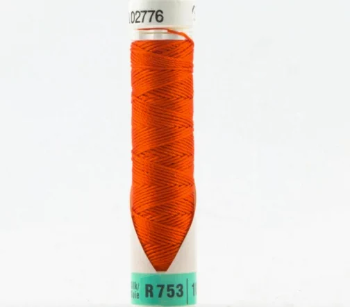 Нить Silk R 753 для фасонных швов, 10м, 100% шелк, цвет 351 оранжевый, Gutermann 703184