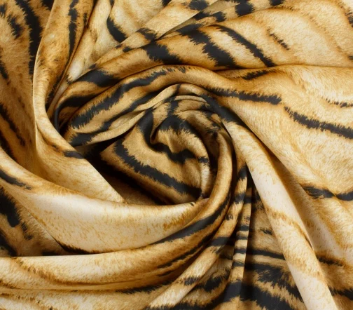 Плательно-блузочная ткань с тигровым принтом, 1032201