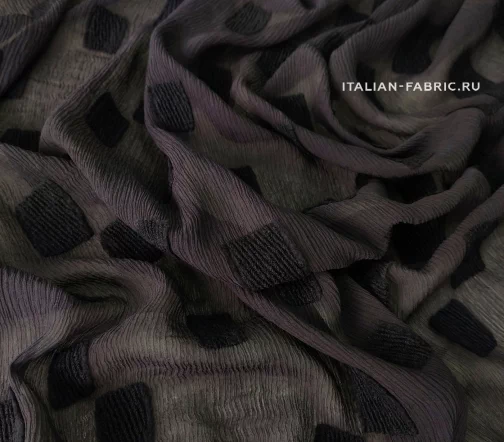 Шифон-креш "Заплатки", цвет баклажановый, 1082023