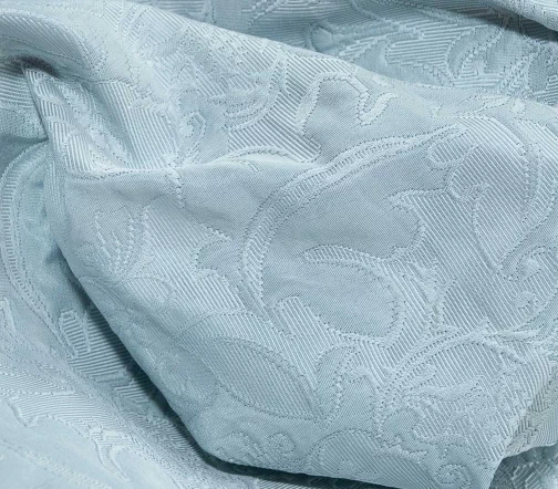 Жаккард "Узор из листьев и цветов", цвет серо-голубой, 02058