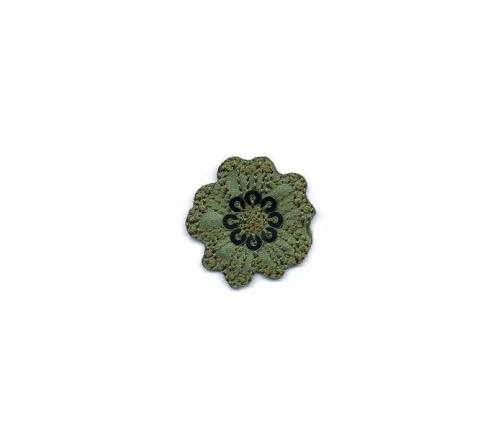 Термоаппликация "Цветок с пайетками зеленый", d 3 см, 569471.I
