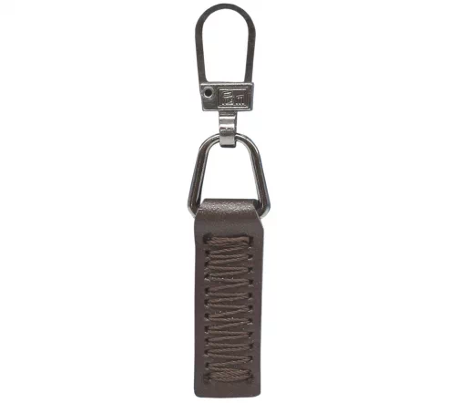 482378 Подвеска для молний, кожа, цвет коричневый, Prym