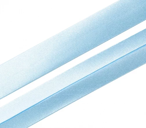 Косая бейка SAFISA атласная, 20 мм, п/э, цвет 051, бледно-голубой